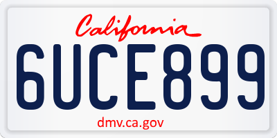 CA license plate 6UCE899
