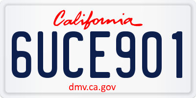 CA license plate 6UCE901