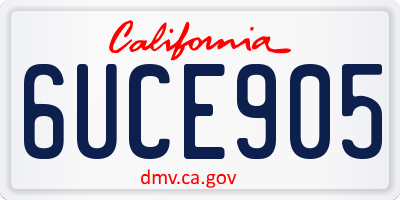 CA license plate 6UCE905
