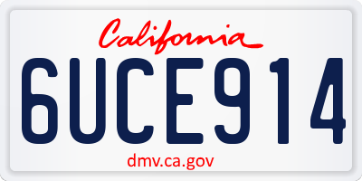 CA license plate 6UCE914