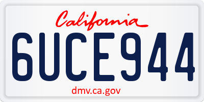 CA license plate 6UCE944
