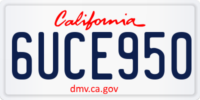 CA license plate 6UCE950