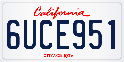 CA license plate 6UCE951