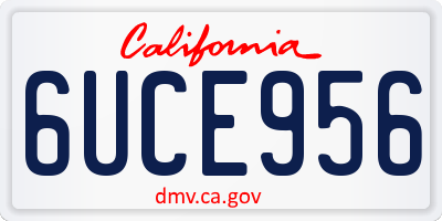 CA license plate 6UCE956