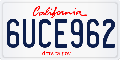 CA license plate 6UCE962