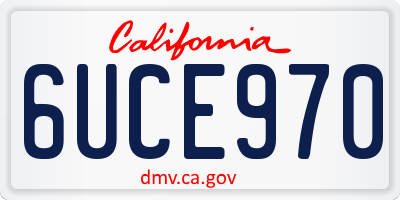 CA license plate 6UCE970
