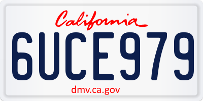 CA license plate 6UCE979