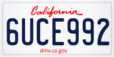 CA license plate 6UCE992
