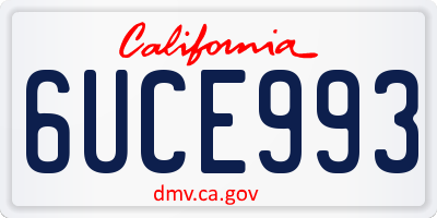 CA license plate 6UCE993
