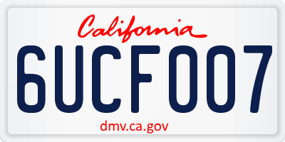 CA license plate 6UCF007