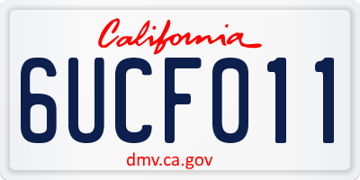 CA license plate 6UCF011