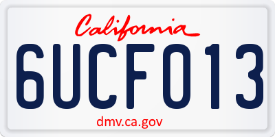 CA license plate 6UCF013