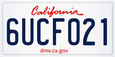 CA license plate 6UCF021