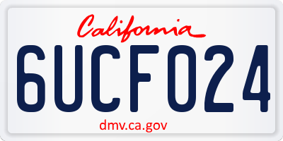 CA license plate 6UCF024
