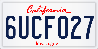 CA license plate 6UCF027