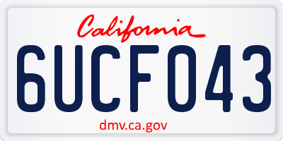 CA license plate 6UCF043