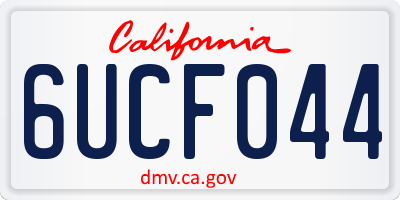 CA license plate 6UCF044