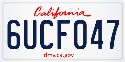 CA license plate 6UCF047