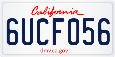 CA license plate 6UCF056