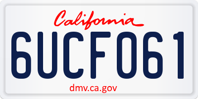 CA license plate 6UCF061