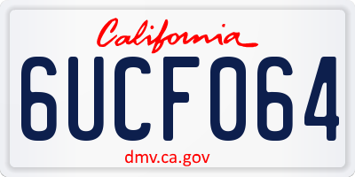 CA license plate 6UCF064