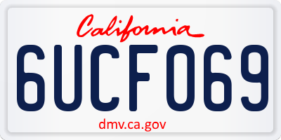 CA license plate 6UCF069