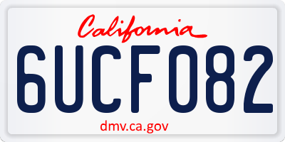 CA license plate 6UCF082