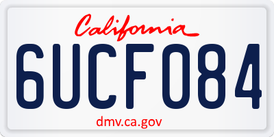 CA license plate 6UCF084