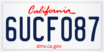 CA license plate 6UCF087