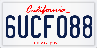 CA license plate 6UCF088