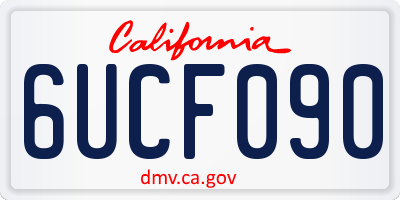 CA license plate 6UCF090