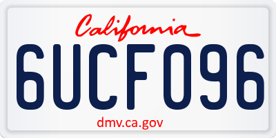 CA license plate 6UCF096
