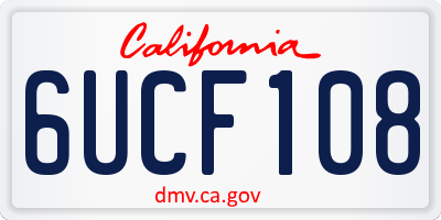 CA license plate 6UCF108