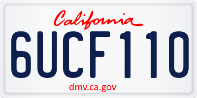 CA license plate 6UCF110