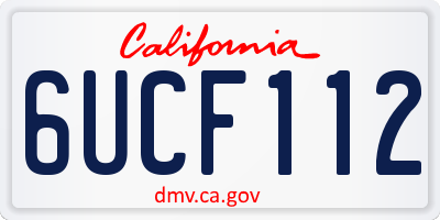 CA license plate 6UCF112