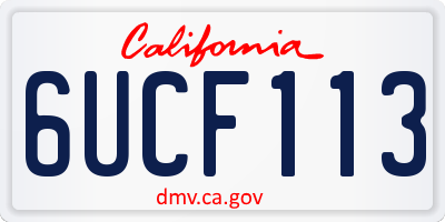 CA license plate 6UCF113