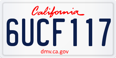 CA license plate 6UCF117