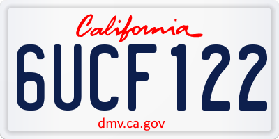 CA license plate 6UCF122