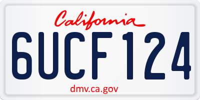 CA license plate 6UCF124