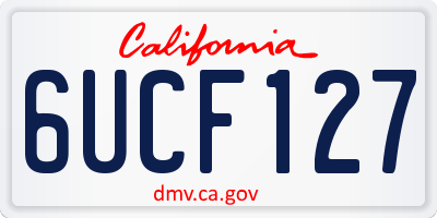 CA license plate 6UCF127
