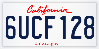 CA license plate 6UCF128