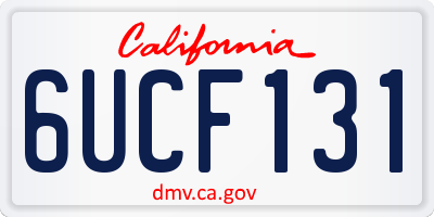CA license plate 6UCF131