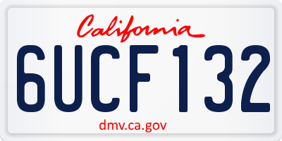 CA license plate 6UCF132
