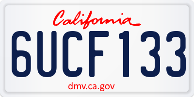 CA license plate 6UCF133