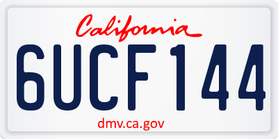 CA license plate 6UCF144