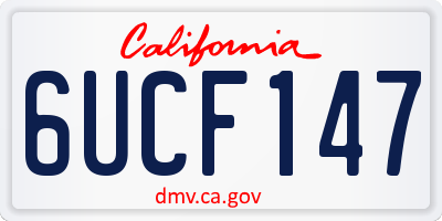 CA license plate 6UCF147