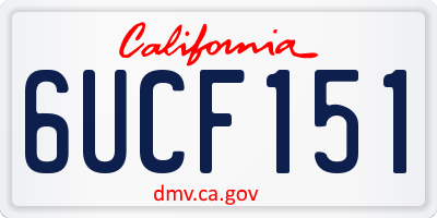 CA license plate 6UCF151