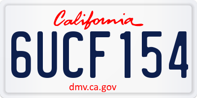 CA license plate 6UCF154