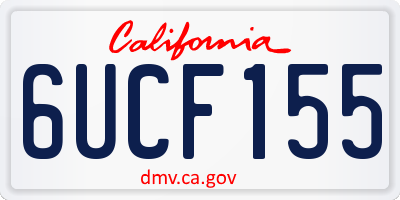 CA license plate 6UCF155