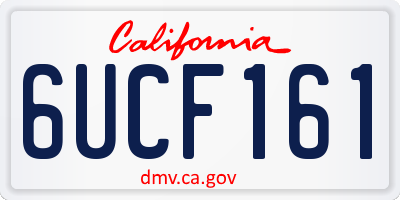 CA license plate 6UCF161